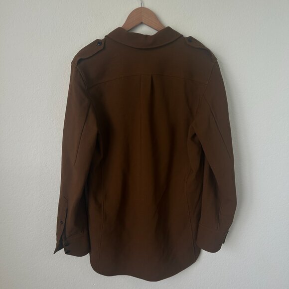 NWT Rag Bone Shirt Womens Medium Camel Howie Military Wool Button Up Top M - Picture 6 of 8